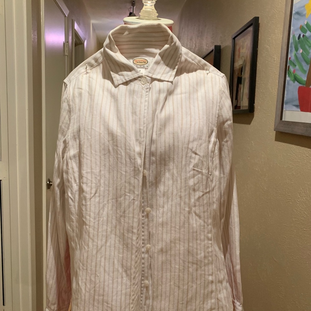 Talbots pin stripe button down